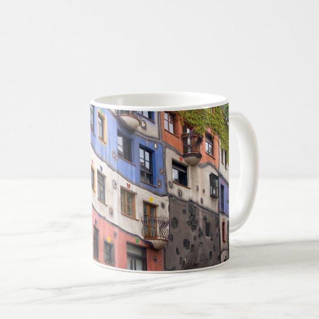 Taza De Café Hundertwasser en la foto de Viena (Anverso derecho)