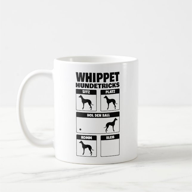 Taza De Café Hundetricks de marioneta Tricks de Windhund (Izquierda)