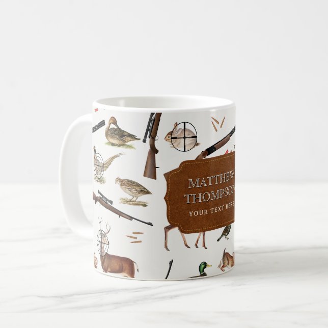 Taza De Café Hunting Wildlife Outdoorsman Pattern (Anverso izquierdo)