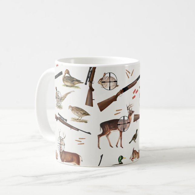 Taza De Café Hunting Wildlife Outdoorsman Pattern (Anverso izquierdo)