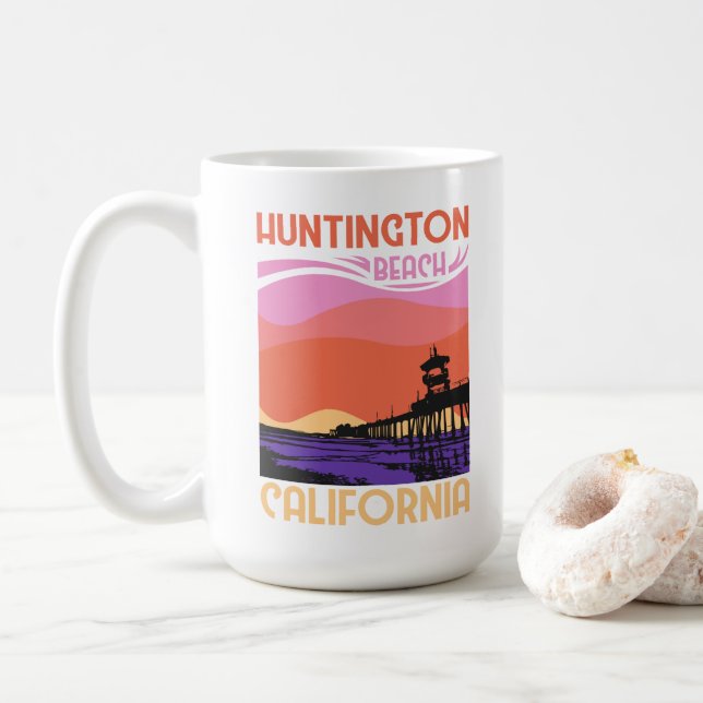 Taza De Café Huntington Beach California (Con donut)