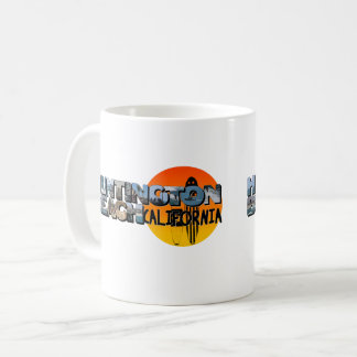 Taza De Café Huntington Beach California Letra Grande con Sol T