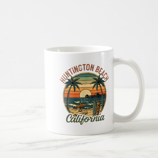 Taza De Café Huntington Beach California Los Angeles Surfer Vin (Derecha)