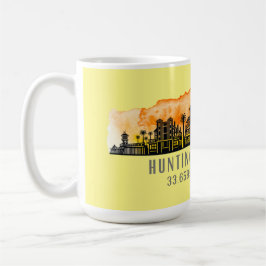 Taza De Café Huntington Beach City Silhouette