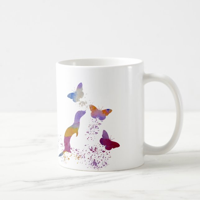 Taza De Café Hurón y buttterflies (Derecha)