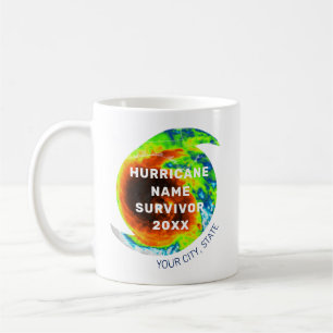 Taza De Café HURRICANO SURVIVOR conmemorativo personalizado