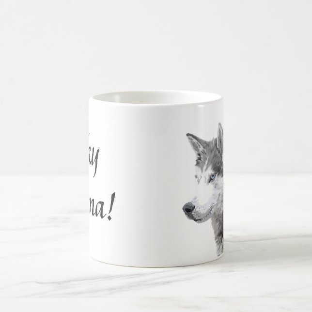 Taza De Café Huskies Siberianos Perro , Mamá Husky (Centro)