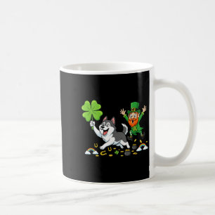 Taza De Café Husky divertido trébol día de San Patricio mujeres