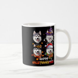 Taza De Café Husky Dog Hallothanksmas Halloween Acción de Graci