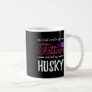 Taza De Café Husky Dog Lover Tattoo Divertida Idea de Regalo de