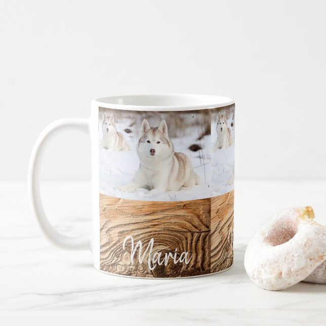 Taza De Café Husky Dog Mug (Con donut)