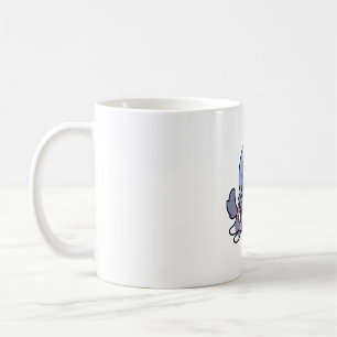 Taza De Café Husky en el espacio Cachorro Perro Lover Retro