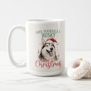 Taza De Café Husky Funny Perro Pun Navidades Café Mug