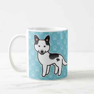 Taza De Café Husky Siberiano de dibujos animados Piebald negro