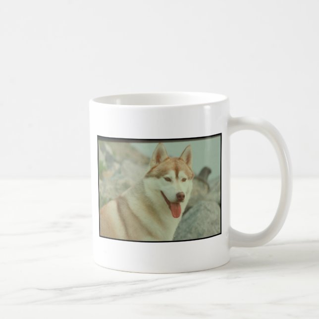 Taza De Café Husky siberiano rojo (Derecha)