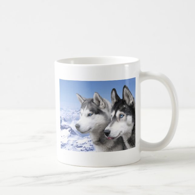 Taza De Café Huskyes siberianos (Derecha)
