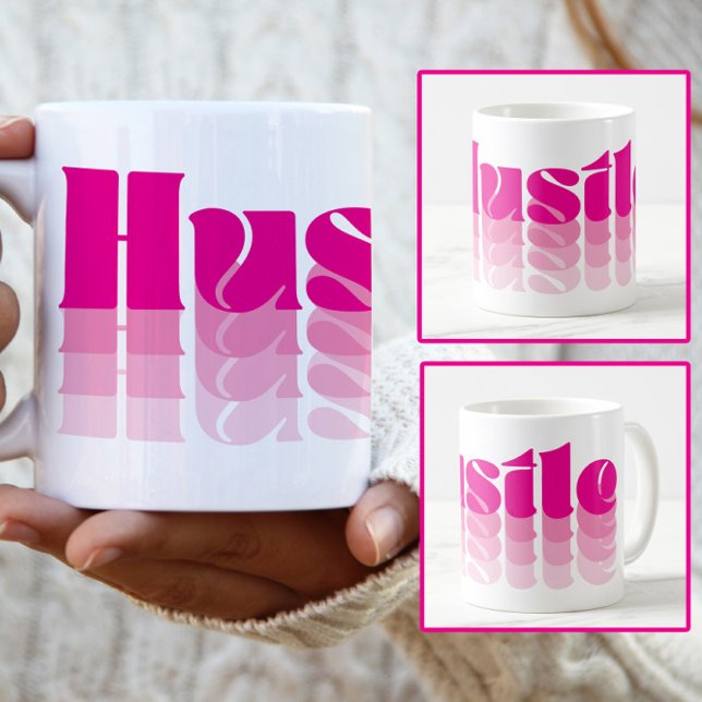Taza de café Hustle rosa de Jefa (Subido por el creador)