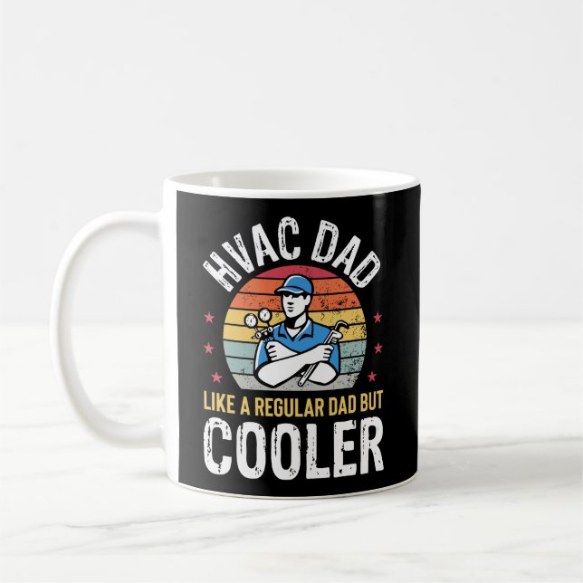 Taza De Café Hvac Dad Pero Cooler Mens Funny Hvac Technist Fat (Izquierda)