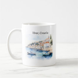 Taza De Café Hvar Croatia Watercolor Travel