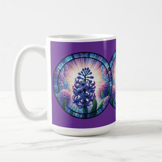 Taza De Café Hyacinth Sained Glass Art (Izquierda)