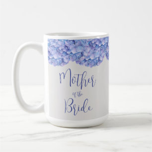 Taza De Café Hydrangea Azul Acuarela Madre de la Novia 