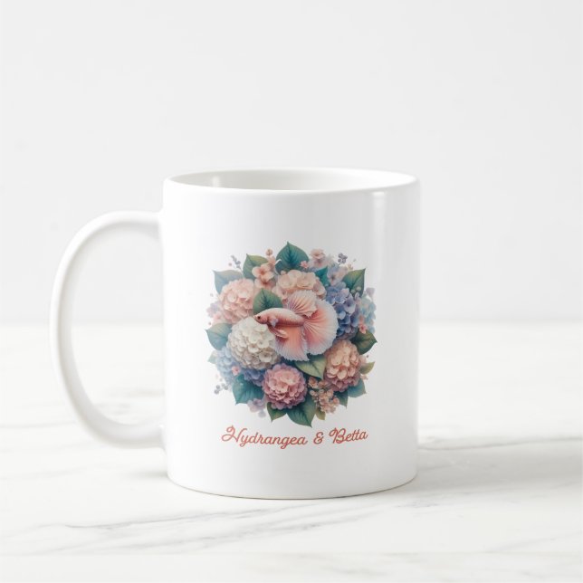 Taza De Café Hydrangea & Bettafish Mug (Izquierda)