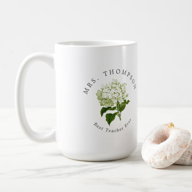 Taza De Café Hydrangea Blanca Gran Maestro del Milenio (Con donut)