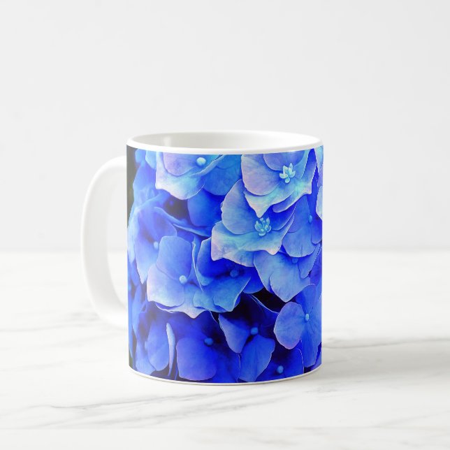 Taza De Café Hydrangea Blues Mug o Cup (Anverso izquierdo)