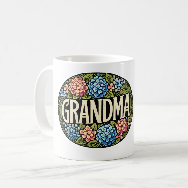 Taza De Café Hydrangea Grandma (Anverso izquierdo)