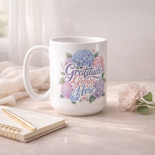 Taza De Café Hydrangea : La gratitud crece aquí