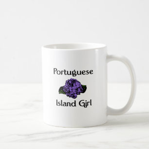 Taza De Café Hydrangea portugués del azul del ~ del chica de la