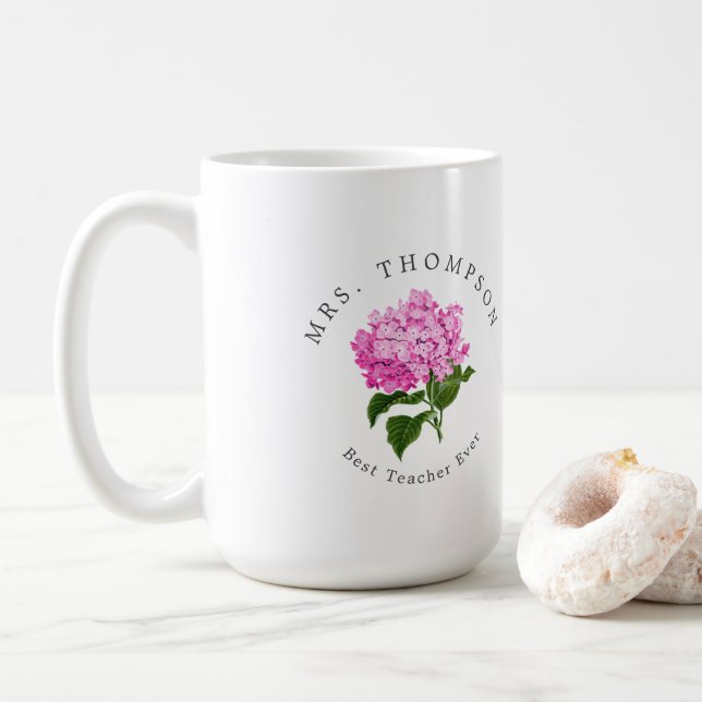 Taza De Café Hydrangea Rosa Gran Maestro del Milenio (Con donut)
