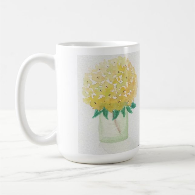 Taza De Café Hydrangeas amarillas en un jarrón (Izquierda)