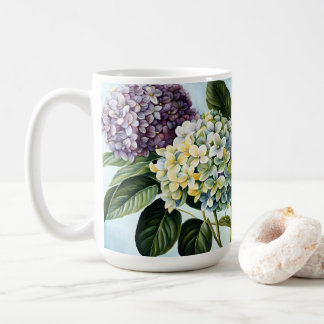 Taza De Café Hydrangeas - Flor Pastel clásica