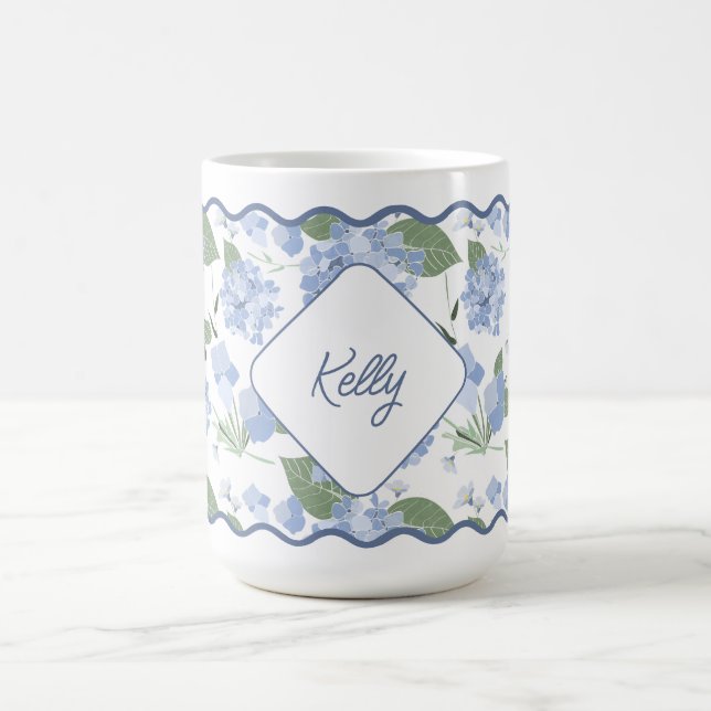 Taza De Café Hydrangeas Girly Classy Costa Personalizada (Centro)