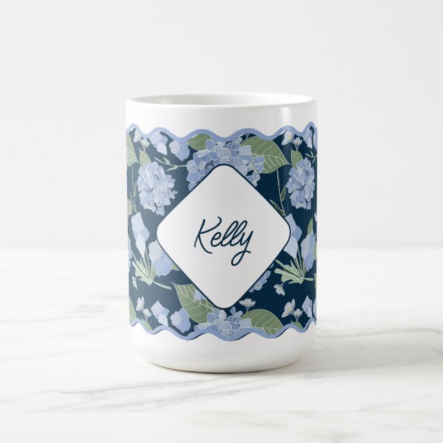 Taza De Café Hydrangeas Girly Delicate Costa Personalizada (Centro)