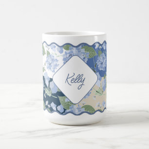 Taza De Café Hydrangeas Girly Patchwork Costa Personalizada