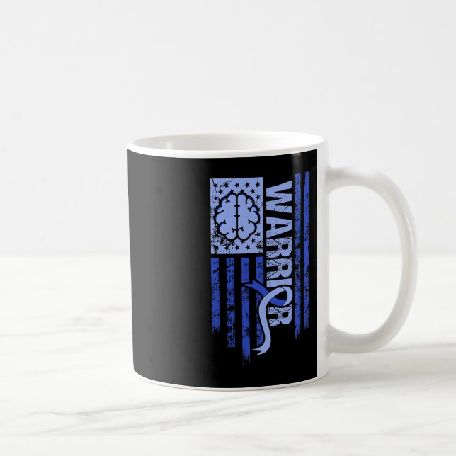 Taza De Café Hydrocephalus Warrior Flag Blue Ribbon Awareness M (Derecha)