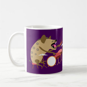 Taza De Café Hyena que juega los tambores