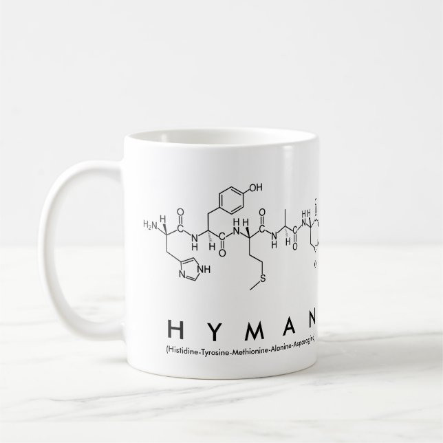 Taza De Café Hyman peptide name mug (Izquierda)