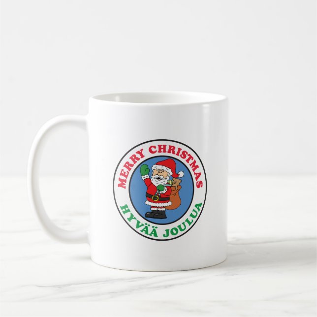Taza De Café Hyvaa Joulua Navidades finlandeses Santa (Izquierda)