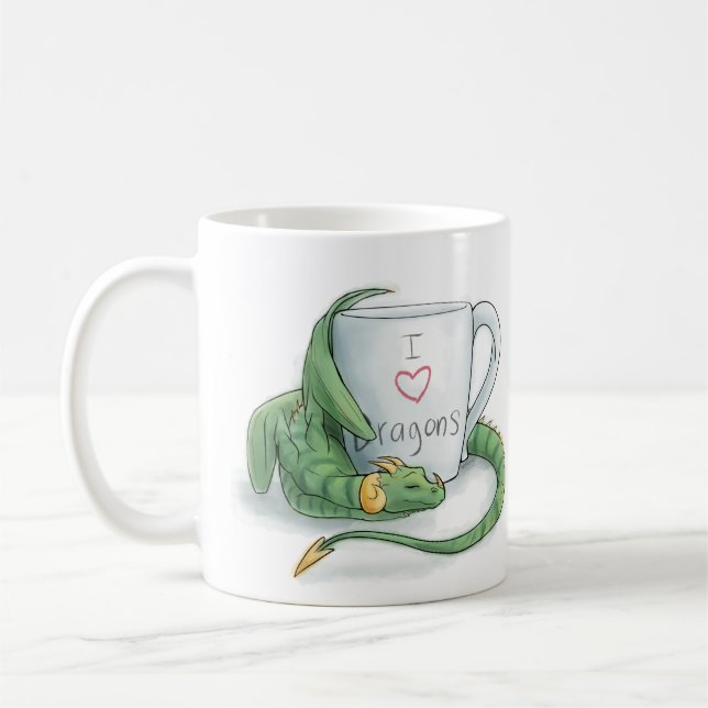 Taza De Café I <3 Dragones Mug (Izquierda)