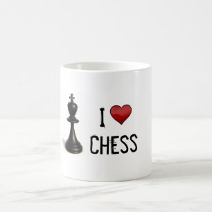 Taza De Café I ajedrez del corazón
