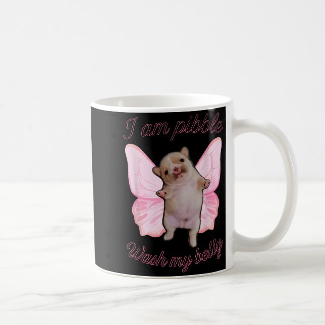 Taza De Café I Am Bble Wash My Belly Bble Meme Funny Dog Brainr (Derecha)