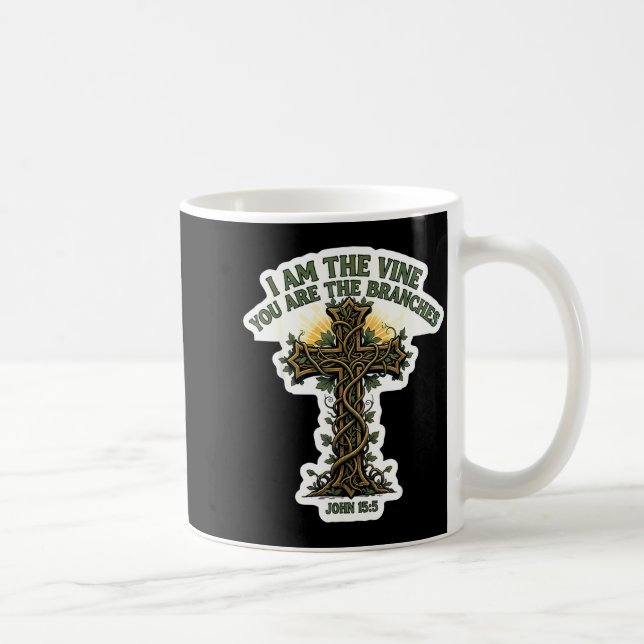 Taza De Café I Am The Vine You Are The Branches Christian Bible (Derecha)