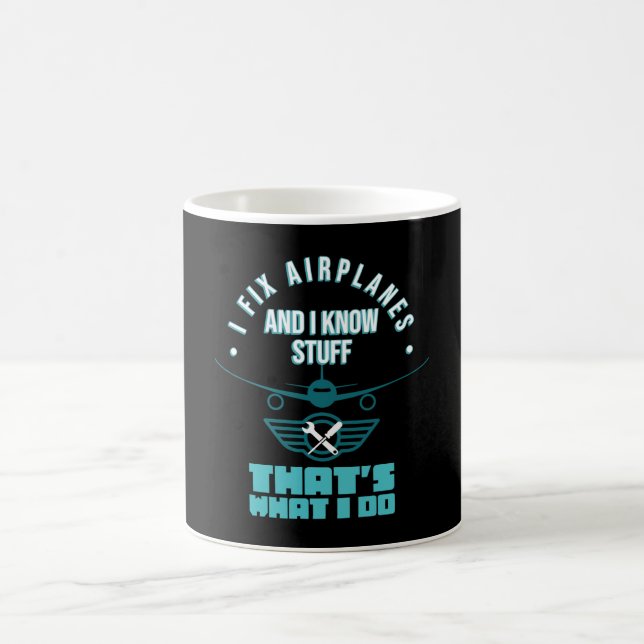 Taza De Café I Arreglo Aviones Aviación Mechanic Mantenimiento  (Centro)