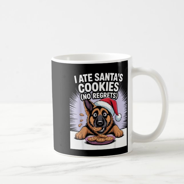 Taza De Café I Ate Santas Cookies Puppy Funny Christmas German  (Derecha)