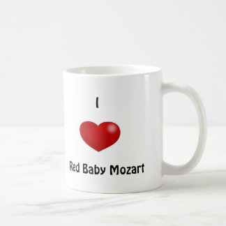 Taza De Café I bebé rojo Mozart del corazón