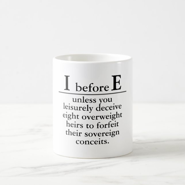 Taza De Café "i before e" coffee mug (Centro)