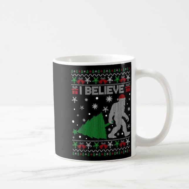 Taza De Café I Believe Big Foot Sasquatch Christmas  (Derecha)